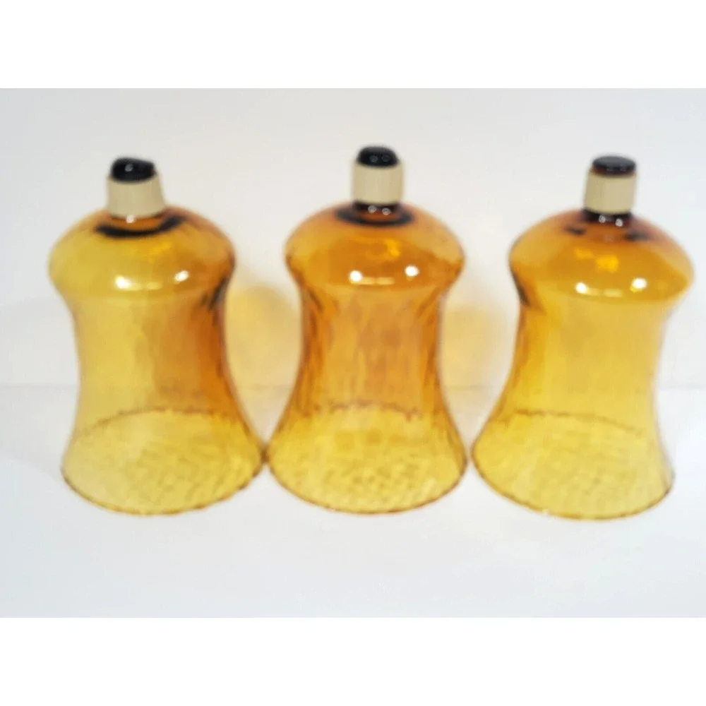 Vintage Votive‎ Cups  Amber Glass Peg Candles Home Interiors New Grippers QTY 3